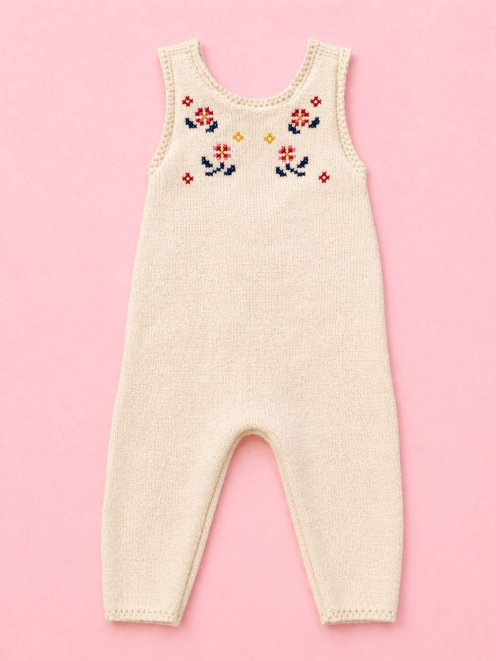 Zara 3-6 month Baby Romper with Floral Embroidery